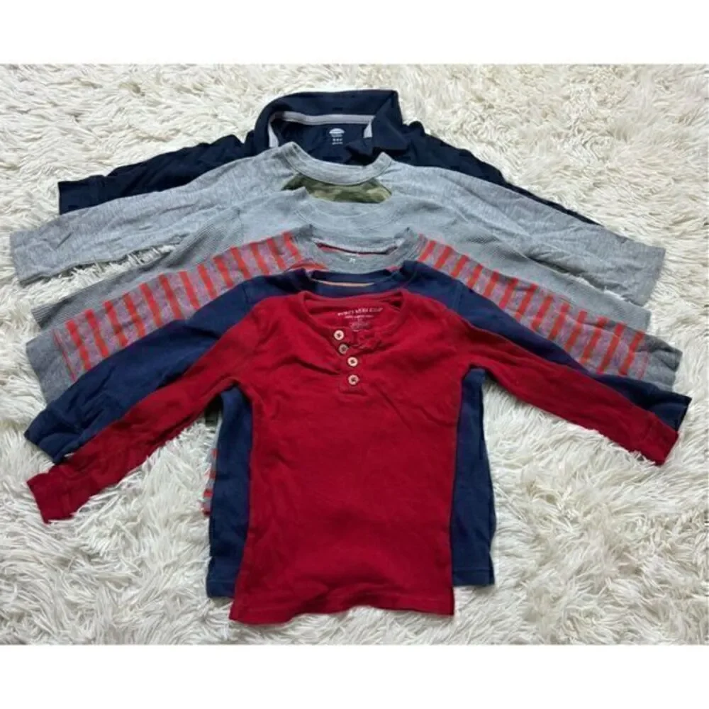 6 piece Boys Size 2T/24 month toddler long sleeve shirts and thermal bundle by C